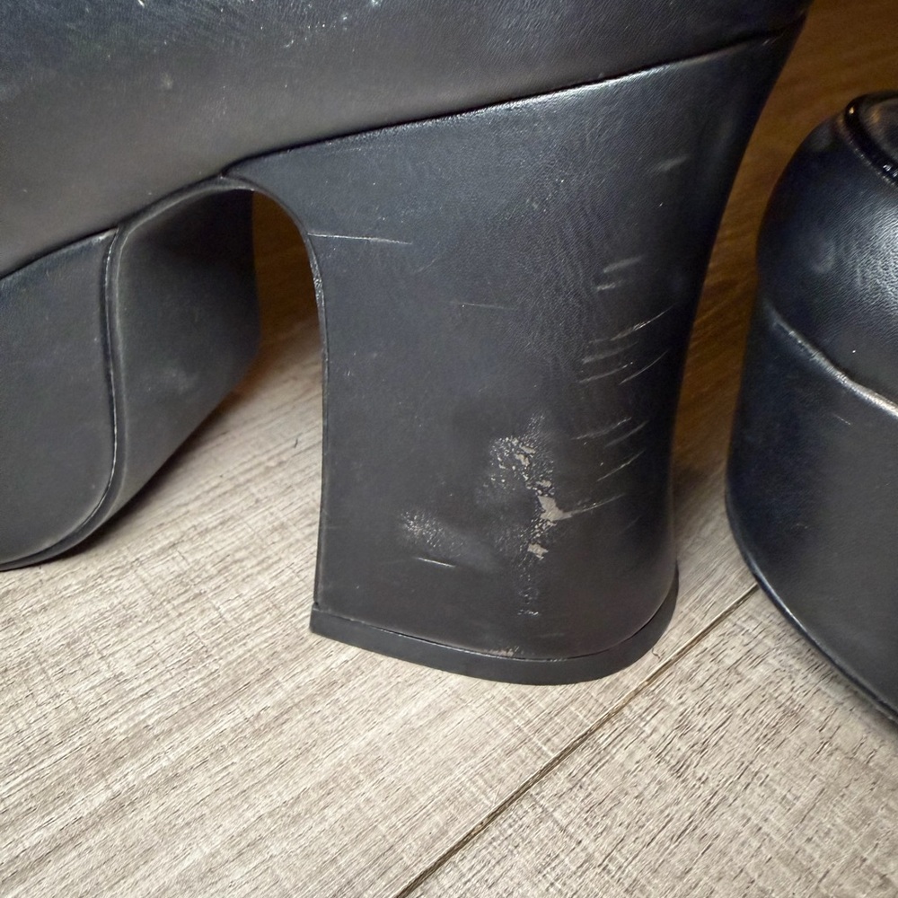 Strange Cvlt Banshee Loafer Heels – Black Vegan Leather - Picture 7 of 12